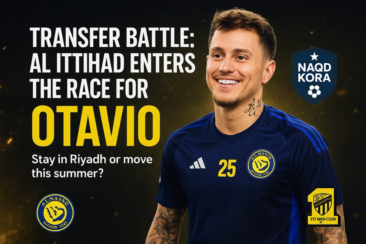 🚨🔥 الاتحاد يقتحم سباق التعاقد مع أوتافيو نجم النصر!
هل يستمر في الرياض مع العالمي 💛💙 أم نشاهده بقميص الاتحاد 🟡⚫ هذا الصيف؟ 👀⚽

#النصر #الاتحاد #أوتافيو #كأس_السوبر_السعودي #دوري_روشن