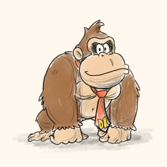 Some rough Donkey Kong art cause it's been awhile since I've drawn anything