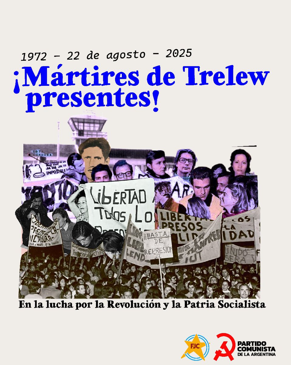 ❤️ Lxs mártires de Trelew, como lxs 30 mil, no luchaban solamente contra la opresión de una dictadura: lo hacían por una Patria Liberada, por una Patria Socialista.