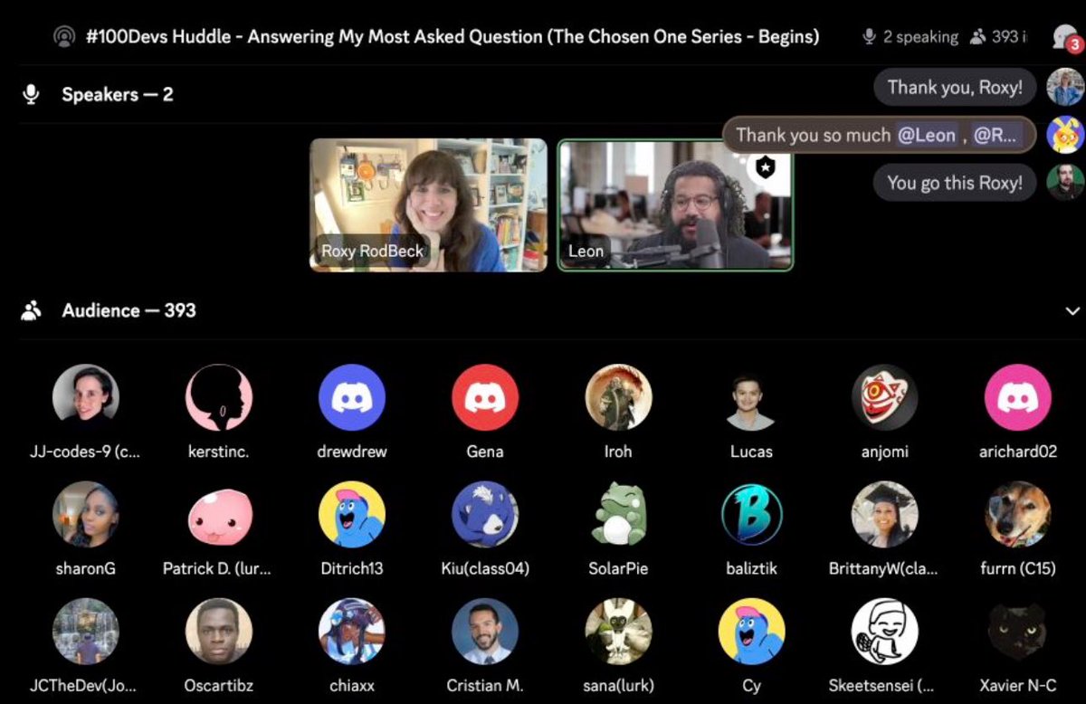 RoxanaCodes's tweet image. Enormous shout out to the #100devs community for defending my honor to an anon slido Q (that honestly could’ve been mine). They were ready to kick some tail for me. 🔥🔥🔥
“Why is it taking her so long to get a job?”
If you’ve seen my posts and know anything about the market I