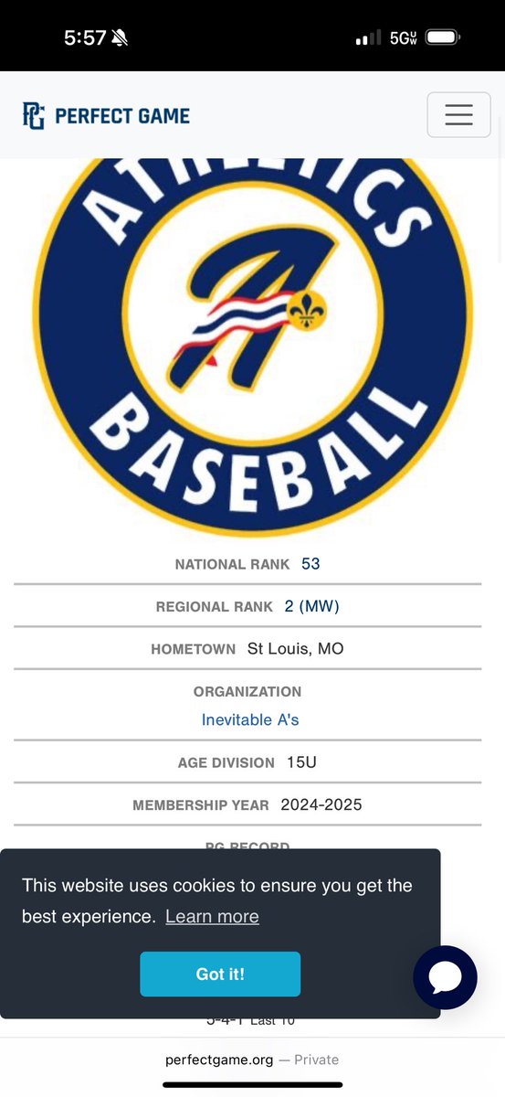 Congrats to our 28’s for finishing the summer ranked #53 nationally by <a href="/PerfectGameUSA/">Perfect Game USA</a> (2nd in Midwest region) despite only playing 2 PG events.

Final 4 finish in the PG World Series, Midwest Premier National Champions, PBR World Series Champions. 

#Inevitable