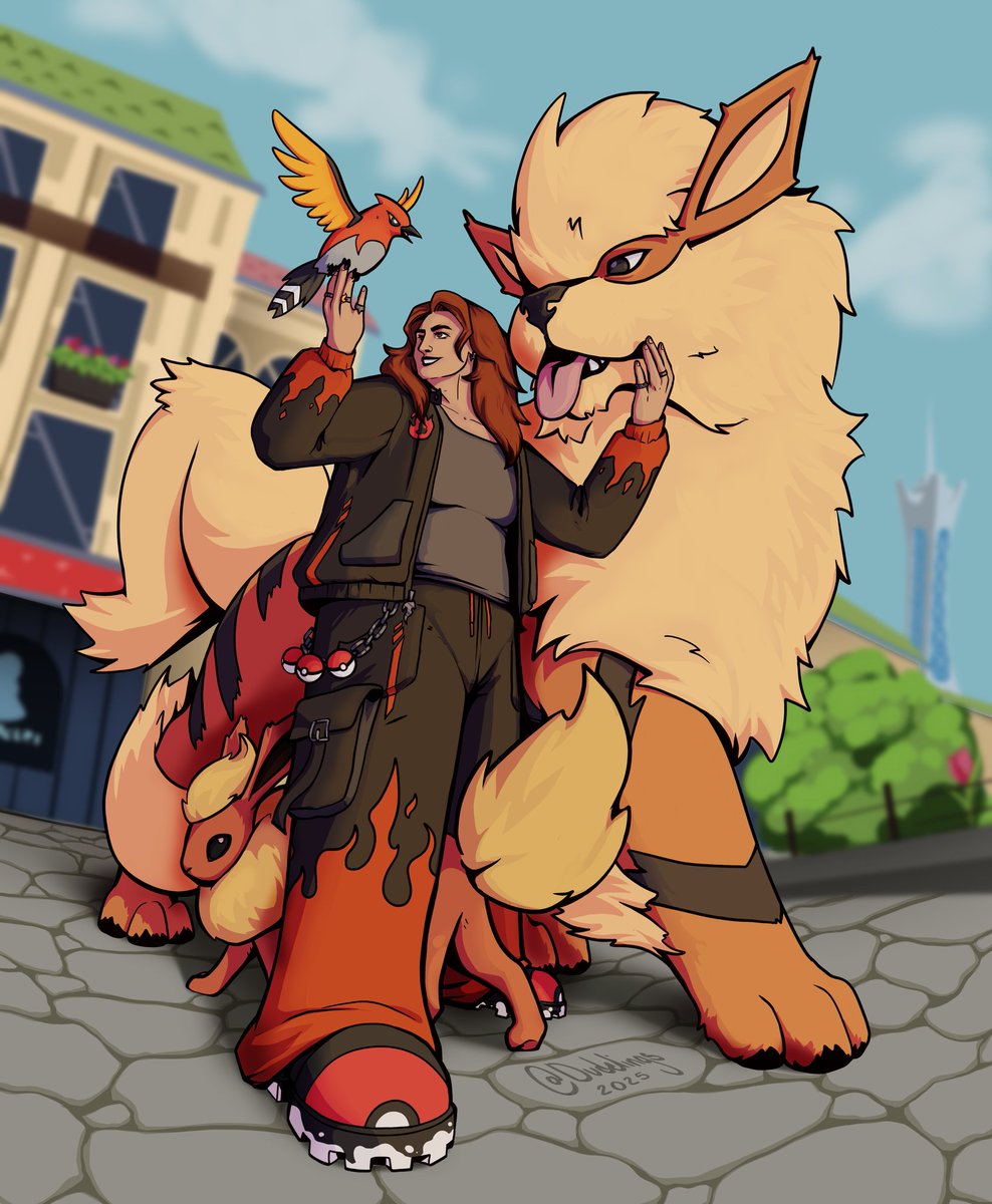 🔥 Fire Type Trainer | #PokemonLegendsZA #pokemonfanart #ArtistOnTwitter