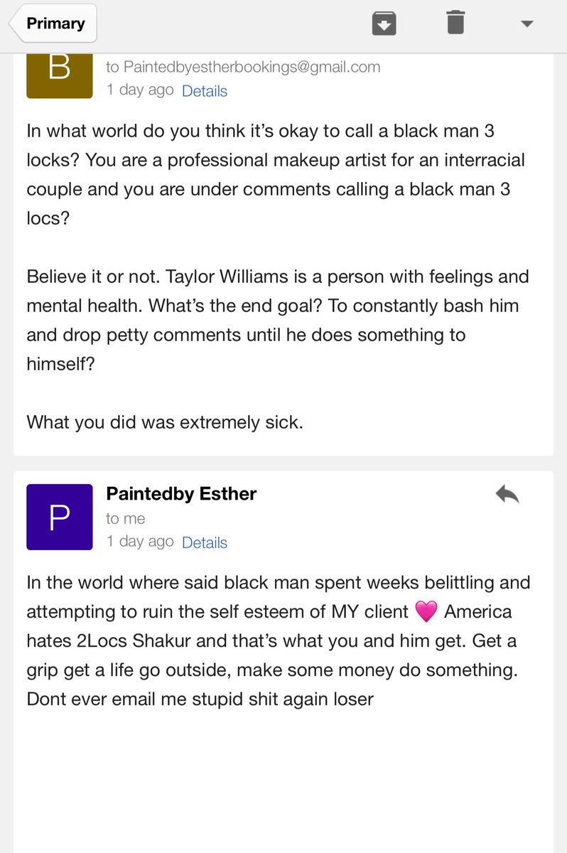 imabout2tweetu's tweet photo. @paintedbyesthr @_yeEyEeE06 @olandriaverse You’re actually a liar. This was the original email sent to you in response to your unprofessional IG comment. You doubled down by continuing to speak on a black man in an ill manner when mental health was brought up. Don’t play victim @paintedbyesthr https://t.co/JOpjkV4Sp6