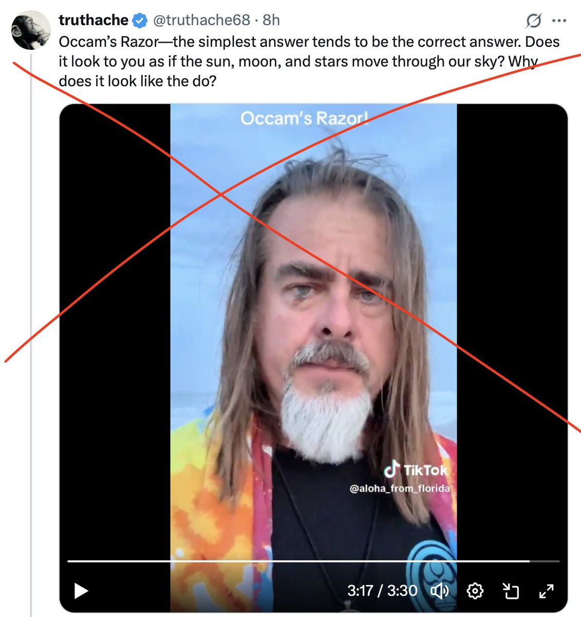 Dear Flat Earthers,
Occam’s Razor doesn’t mean “choose the dumbest claim without evidence and full of contradictions”.
It means: 
The simplest explanation with the fewest assumptions is usually the right one.
Flat Earth is not even able to explain a sunset or the horizon!