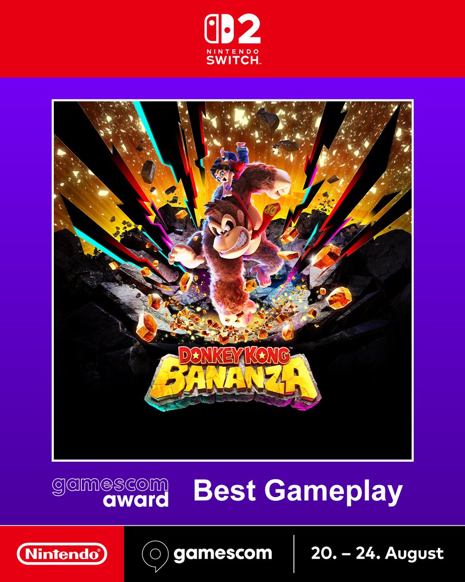 Donkey Kong Bananza won the "Best Gameplay" award at Gamescom! 

WOOO!!