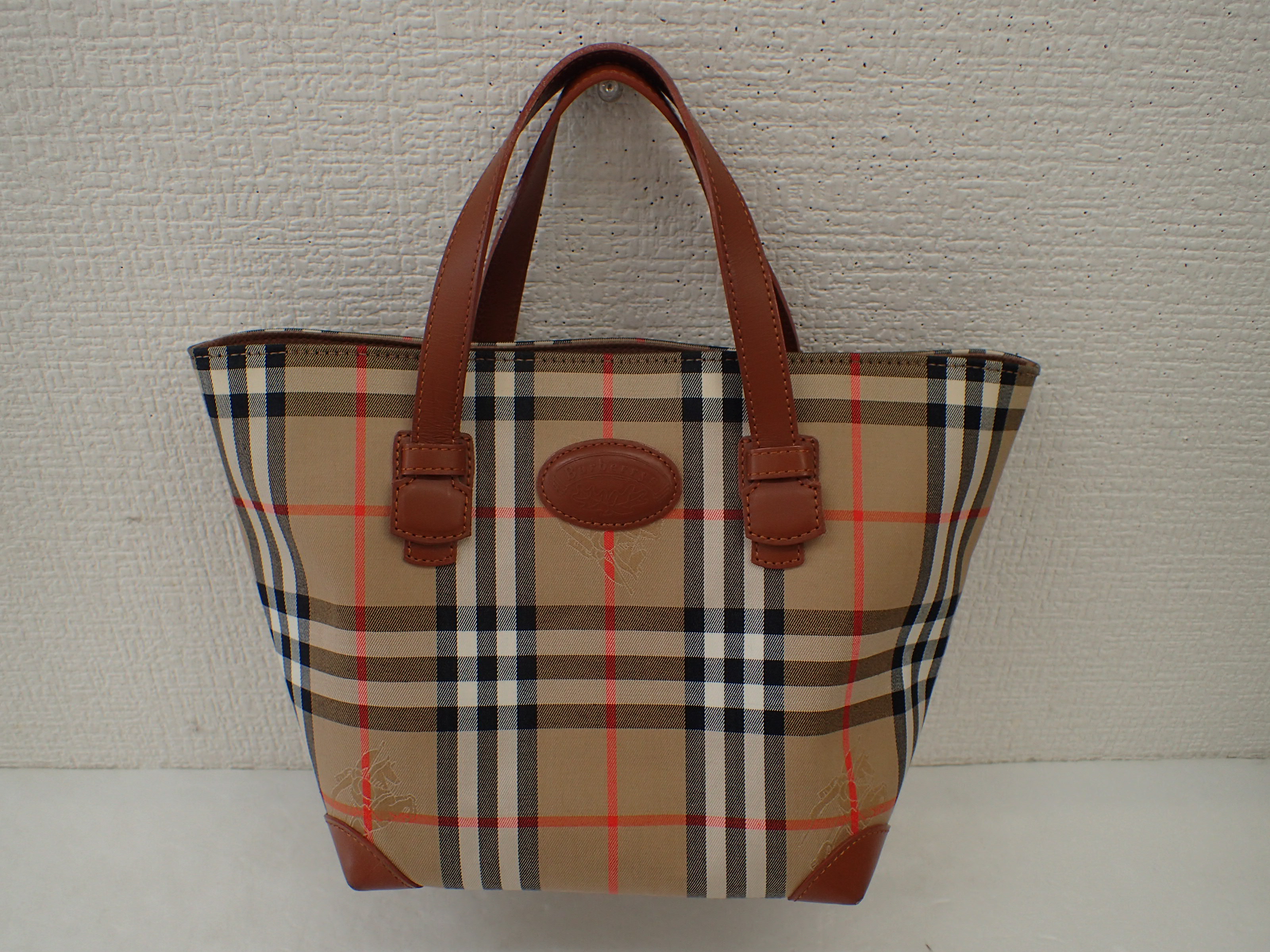 良品✨バーバリー トートバッグ ノヴァチェック キャンバス ブラウン 0IG