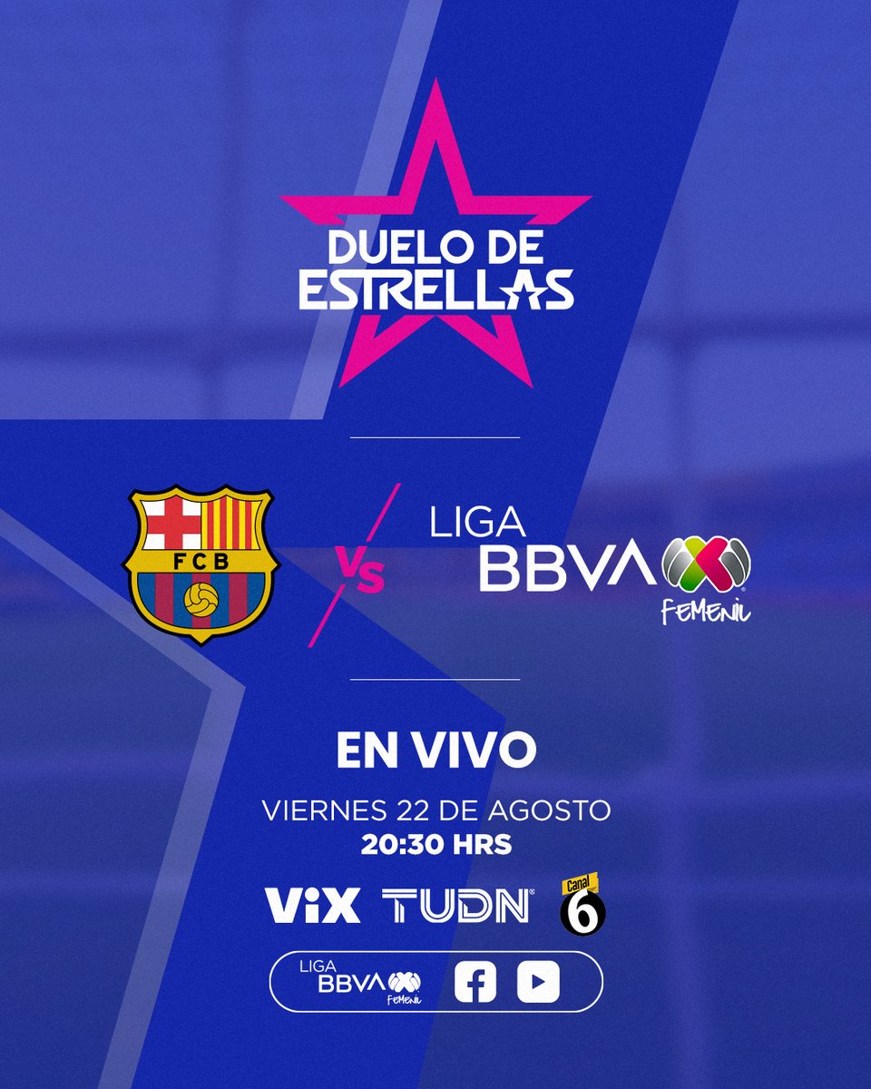 LigaBBVAFemenil's tweet photo. Un adiós imperdible a 𝙇𝙖 𝙈𝙖𝙜𝙖. 👏🏼

Sigue en vivo el #DueloDeEstrellas 👇🏼
YT https://t.co/2s2ctwG9kb
FB https://t.co/wmarMue01k 

#NuestroFutFem #LigaBBVAMXFemenil https://t.co/xjQVI7ylTf