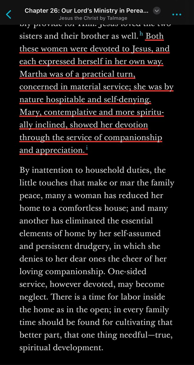 <a href="/NoblestCalling/">Tweet is the Work 🌷</a> Jesus never condemned Martha, and Talmage breaks it down nicely.