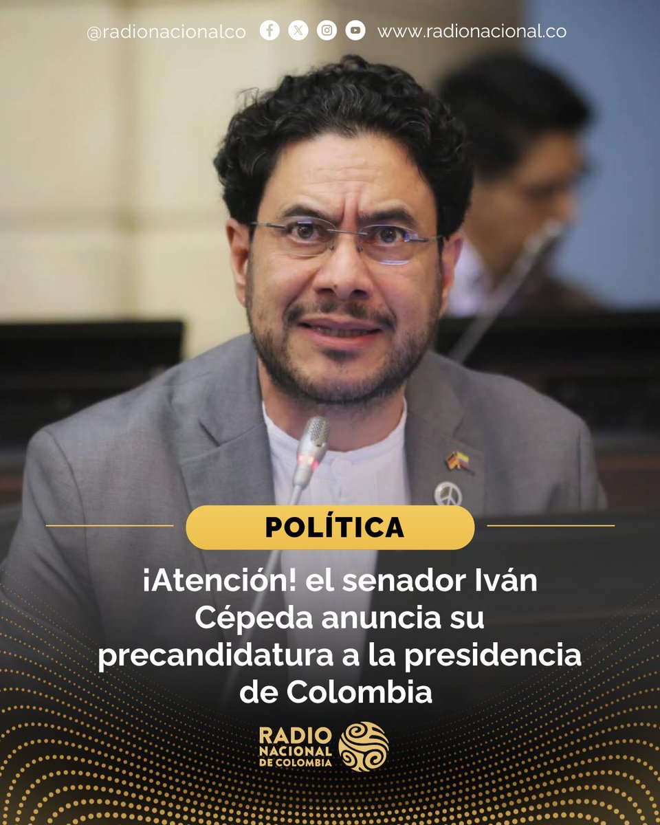 #ÚLTIMAHORA🚨🗳️ Desde Nariño, el senador Iván Cepeda anunció su precandidatura presidencial por el Pacto Histórico. Defensor de DD.HH. y negociador de paz, dijo que su apuesta es por la reconciliación, la equidad y una “revolución ética” en Colombia.🇨🇴🕊️