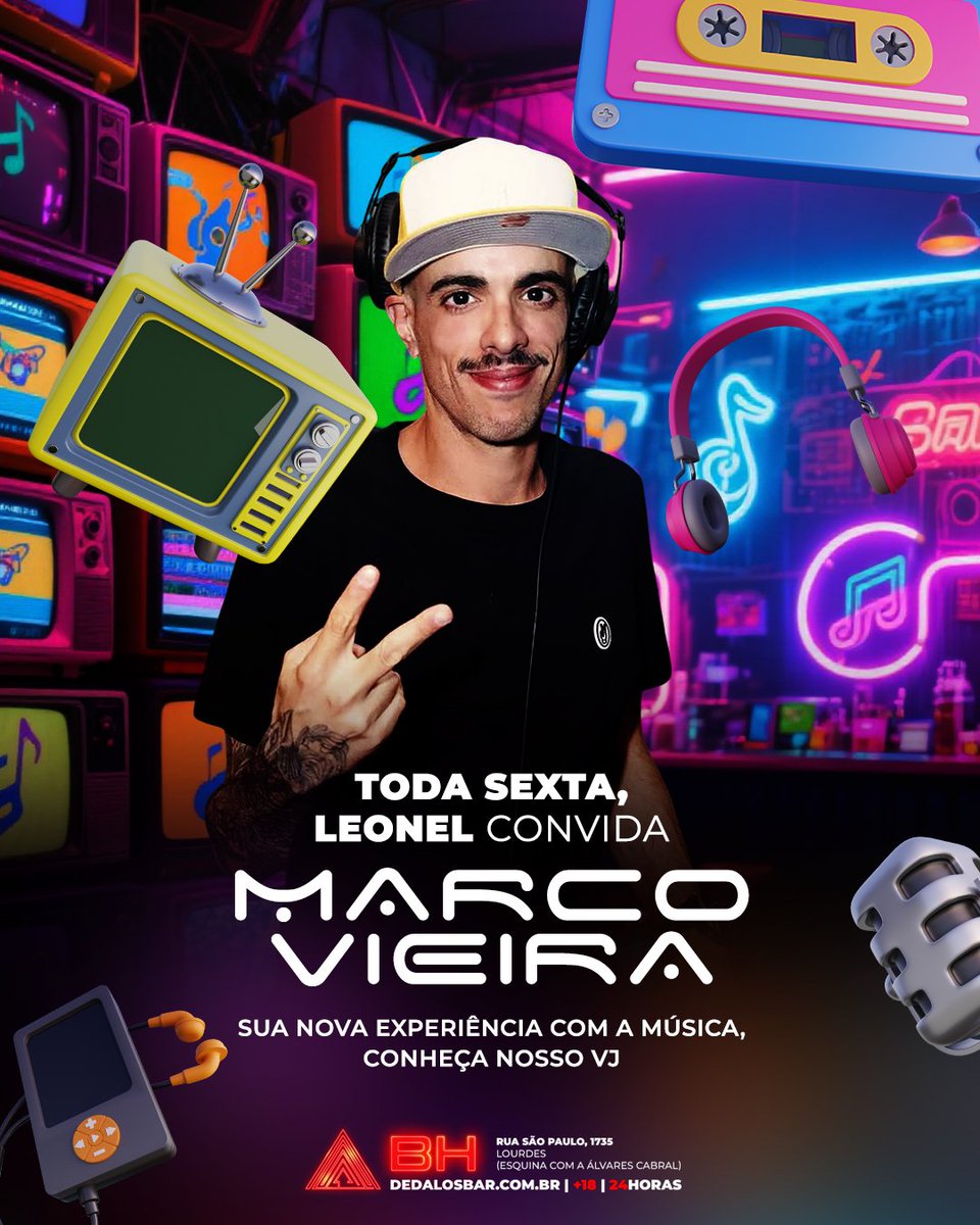 dedalosbar's tweet image. Uma experiência incrível todas as sextas! Fique de olho na tela que o @djmarcovieira manda ver no som e na imagem pra você curtir o som e o clipe junto no @dedalosbar_bh

E se liga que semana que vem o paredão de São Paulo também vai estremecer 
#vj