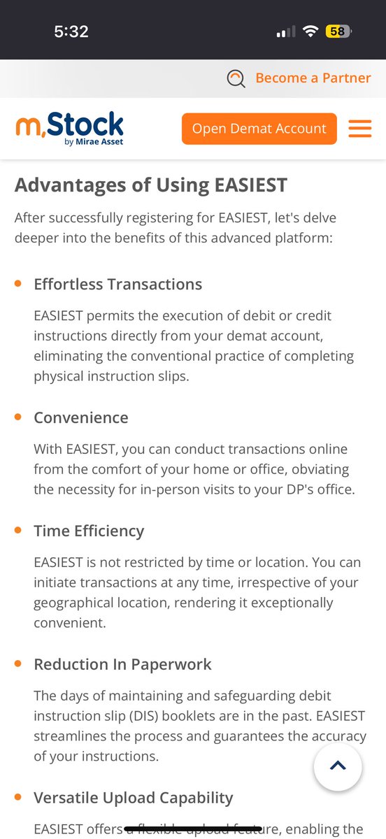 ME_DEEPESHSANT's tweet photo. @mstock_in I find it ironic that you have a detailed article on your website explaining the benefits and registration process for CDSL Easiest, yet you are denying me the use of this very facility. Why the double standard? #MStock #CDSL #CustomerService https://t.co/V2mrmyJqKO