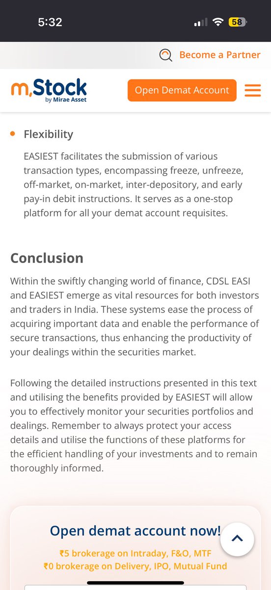 ME_DEEPESHSANT's tweet photo. @mstock_in I find it ironic that you have a detailed article on your website explaining the benefits and registration process for CDSL Easiest, yet you are denying me the use of this very facility. Why the double standard? #MStock #CDSL #CustomerService https://t.co/V2mrmyJqKO
