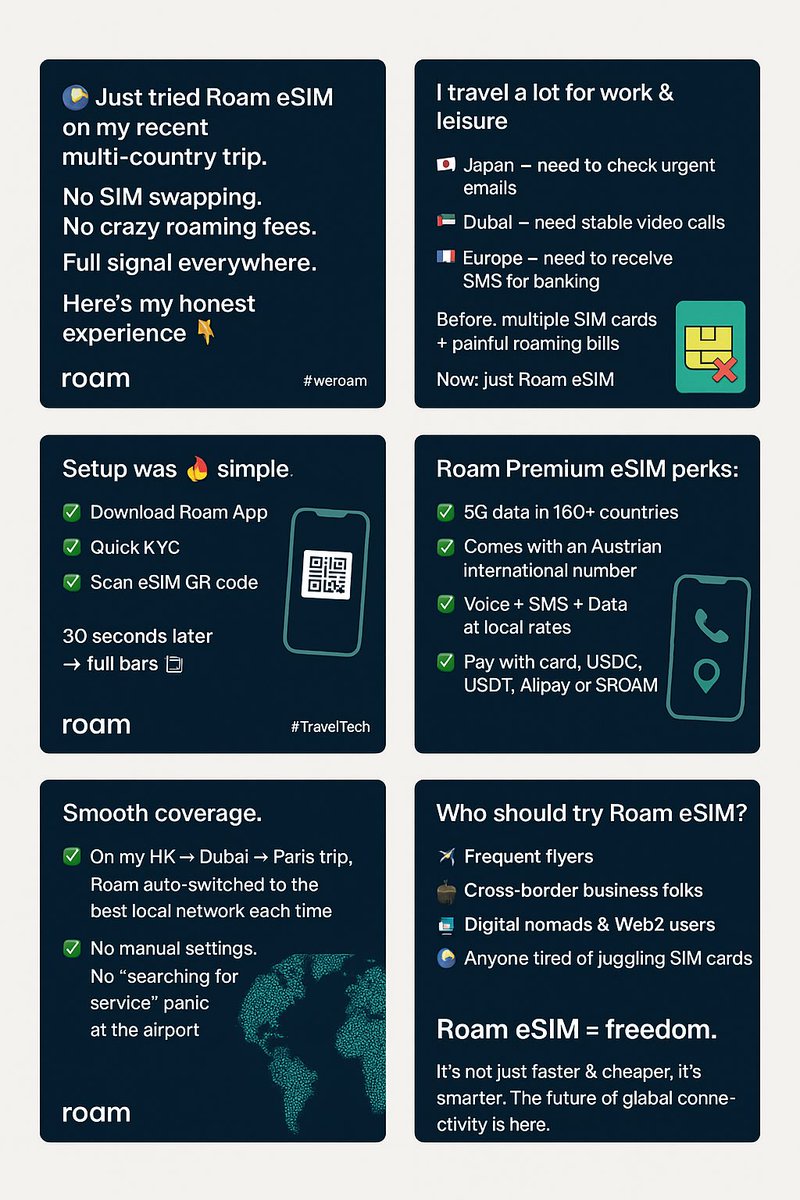 weroamxyz's tweet photo. Shoutout to Roamers!

Nothing motivates us more than the incredible support from our community. We’re happy to see you enjoying Roam and sharing your experiences with everyone.

Check out these amazing infographics created by Roamers.