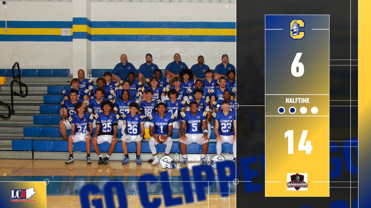 chsclippers's tweet photo. Turner to Nathan Christensen 25 yd TD pass for the Clippers to end the half!
Halftime: Fairview 14, Clearview 6 https://t.co/YXANlvhVIX