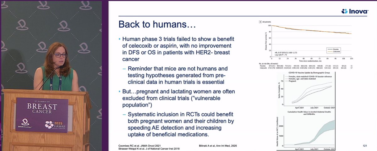 New insights in Pregnancy-Associated #BreastCancer! Jennifer Matro of <a href="/InovaHealth/">Inova</a> highlights pregnancy-associated BC as biologically distinct; lactation/weaning linked to risk. Calls for inclusion of pregnant/lactating women in trials &amp; aggressive tx of PPBC.
#DAVABreast