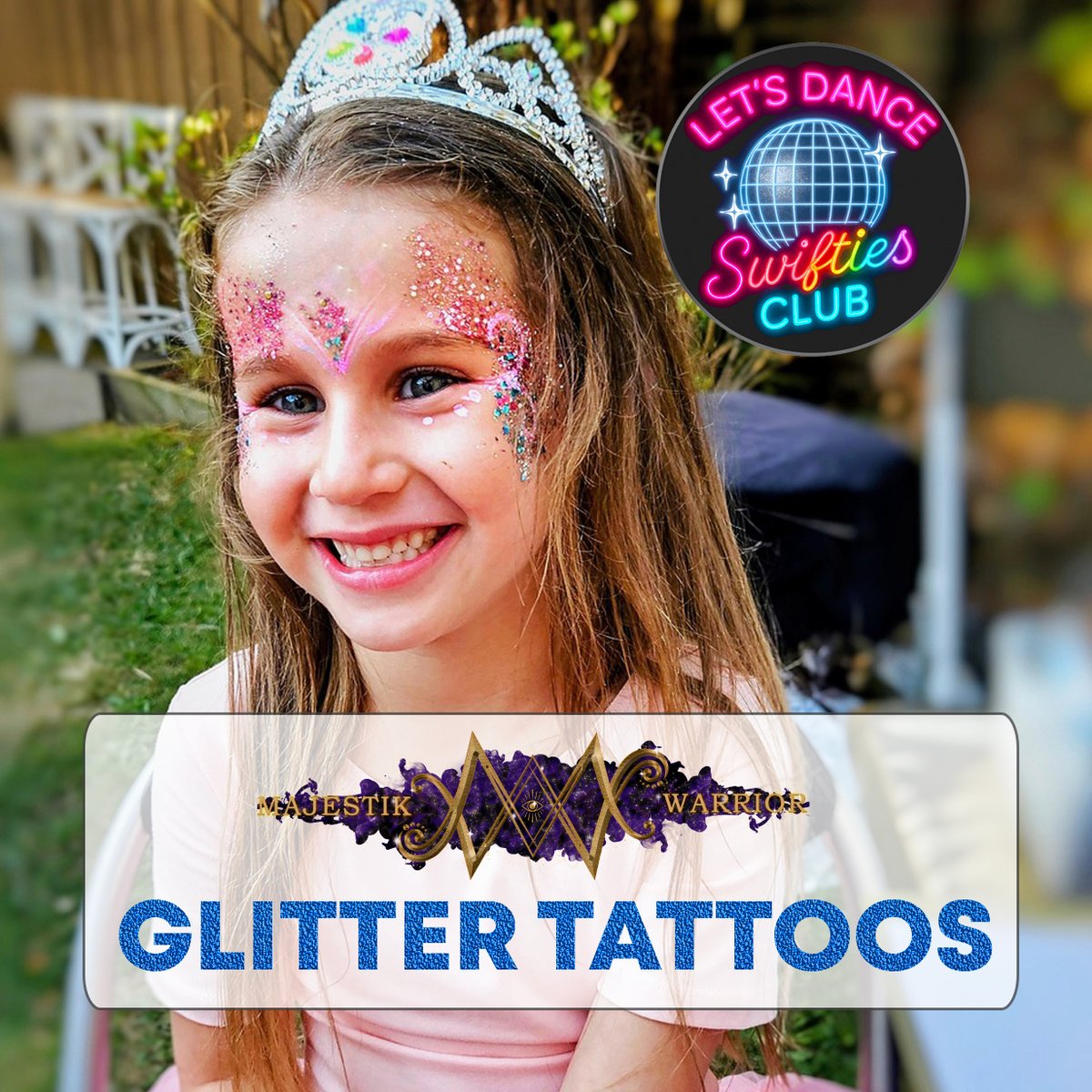 🌟 Bring the sparkle, shine like your fave Era! Majestik Warrior is serving up glitter tattoos &amp; eco-friendly face glitter at Let’s Dance: Swifties Club in Melbourne. Perfect for mini &amp; grown-up Swifties alike 💫

#LetsDanceSwiftiesClub #MajestikWarrior #melbourneswifties
