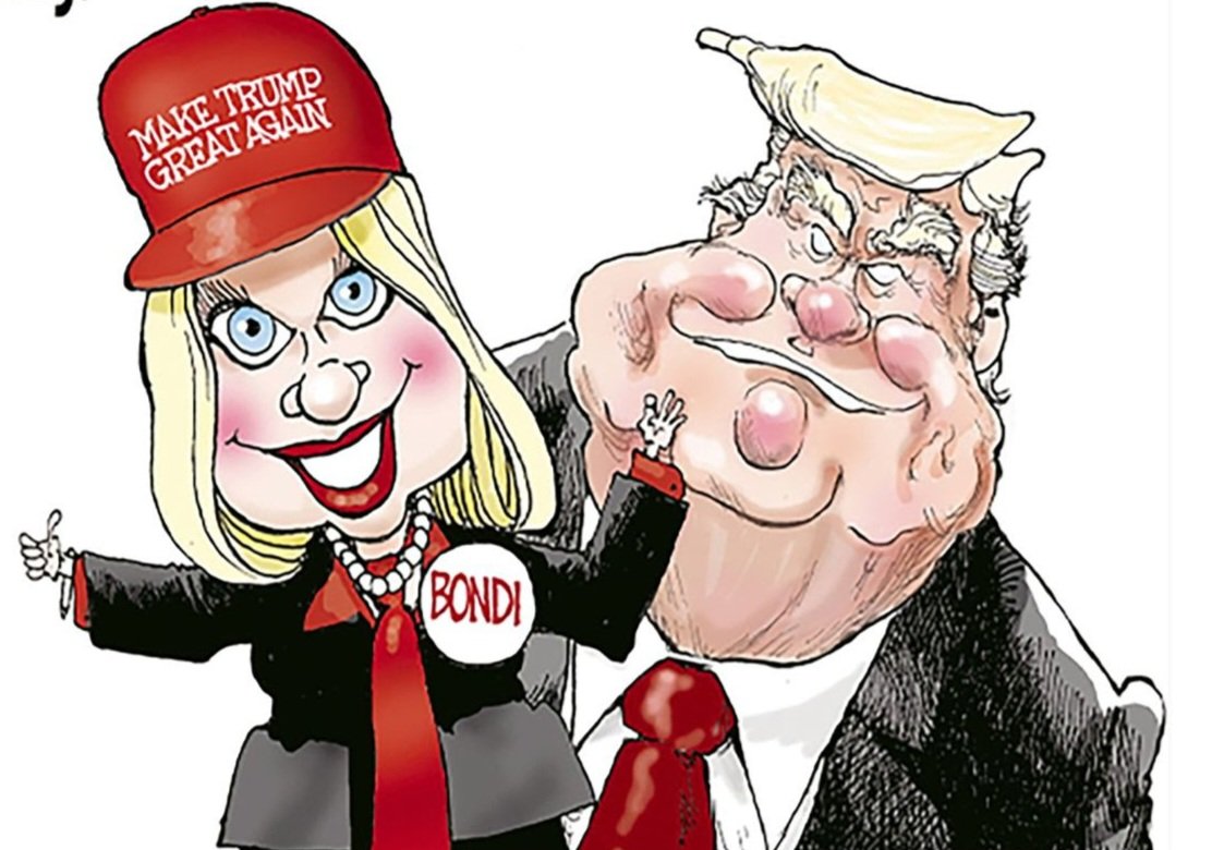 Let's be honest!
Pam Bondi has allowed herself to become Trump's Puppet! She has weponized the Justice Department as Trump has directed her to do. Pam Bondi is an embarrassment to the Department of Justice
