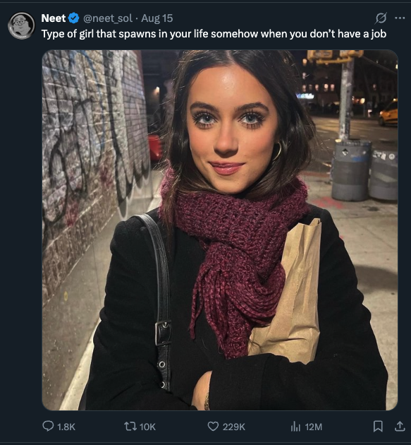 Claymation__'s tweet photo. For the Banner: idk if everyone else agrees but i think like a collage or something with all the posts that ppl have made with this girl might be a better banner. (the one you have is dope by the way but this might make ppl understand how viral she is)  @ninjapills https://t.co/DKx4BI4vrm