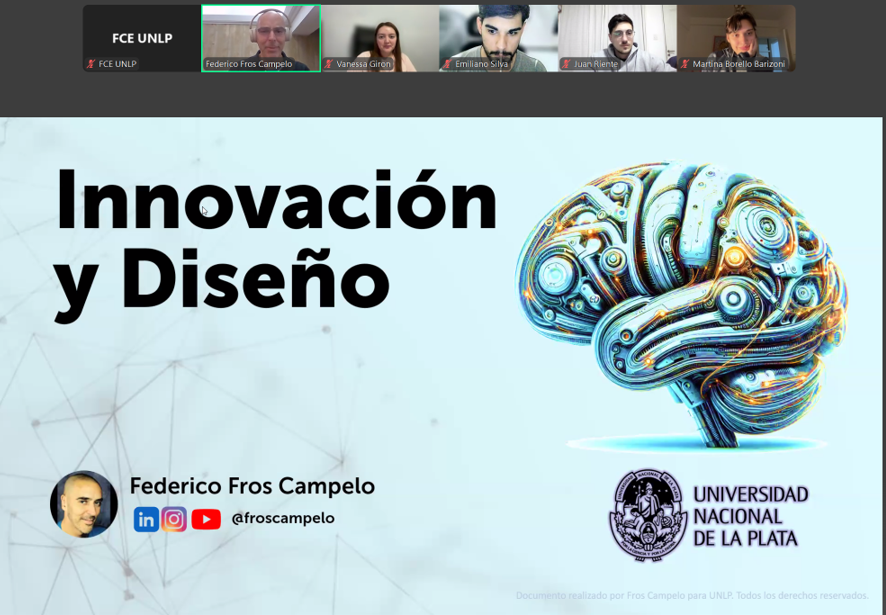 🚀✨ Inauguramos el módulo #Innovación y #Diseño de la Maestría con el gran <a href="/froscampelo/">@froscampelo</a> , compartiendo su método de #InnovaciónCognitiva 🧠💡. Un verdadero orgullo contar nuevamente con su presencia en la Universidad Nacional de La Plata 🎓👏. ¡Felicitaciones, Federico! 🔝🔥