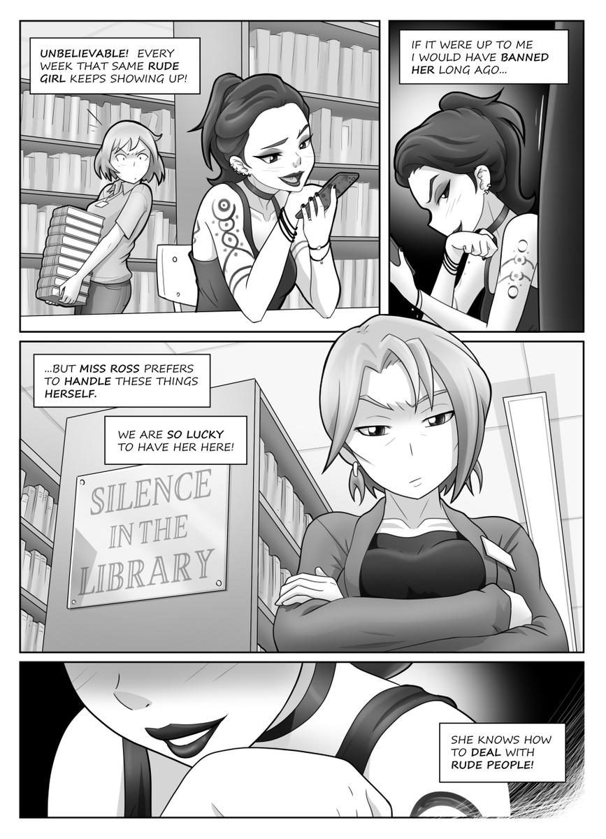 StereoscopeCom1's tweet photo. Shenanigans are brewing at the library! (1-2/4) #blacklabelcomic https://t.co/AkXSddJT8U