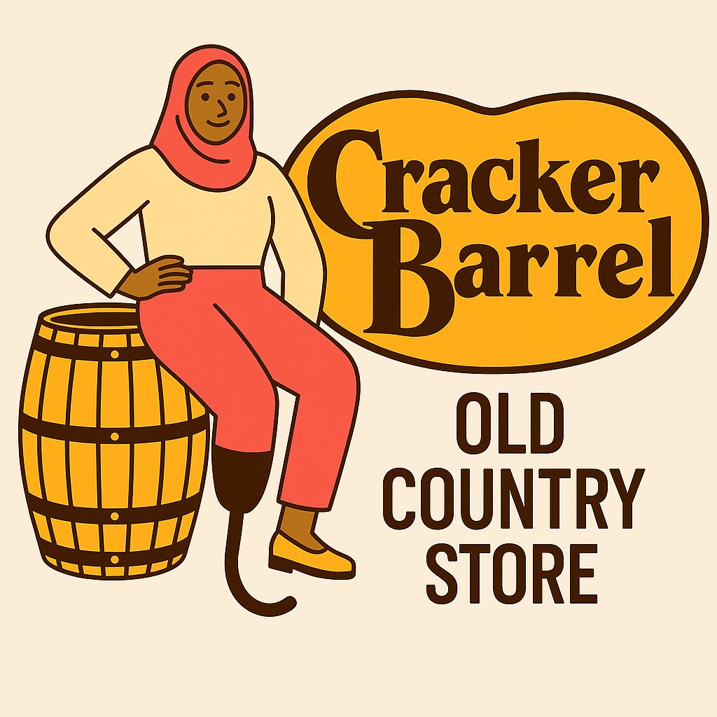 Attention everyone: I am tired of seeing this great nation tear itself apart. Therefore, I propose the following as the new, bipartisan Cracker Barrel Logo to end our long national nightmare