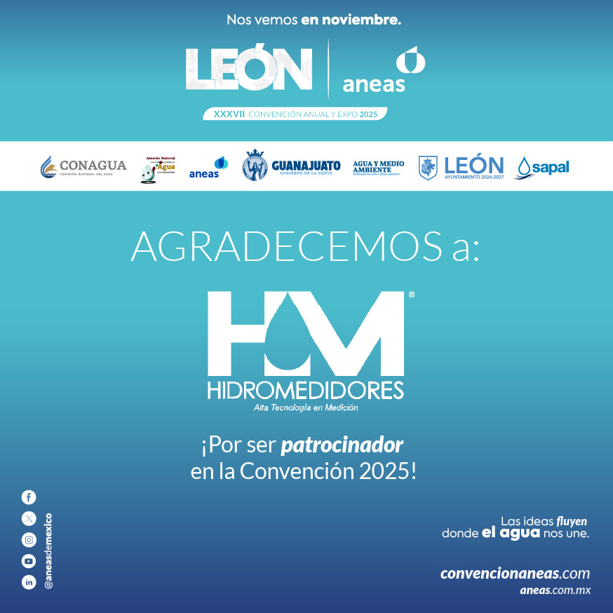 🤜💧🤛 ¡Muchas gracias <a href="/Hidromedidores/">Hidromedidores</a>, por confiar en <a href="/ANEASdeMexico/">ANEAS de México</a> y formar parte de la #Convencion2025, en León!
📆 ¡Allá nos vemos del 24 al 27 de noviembre!
👉 Regístrate: convencionaneas.com