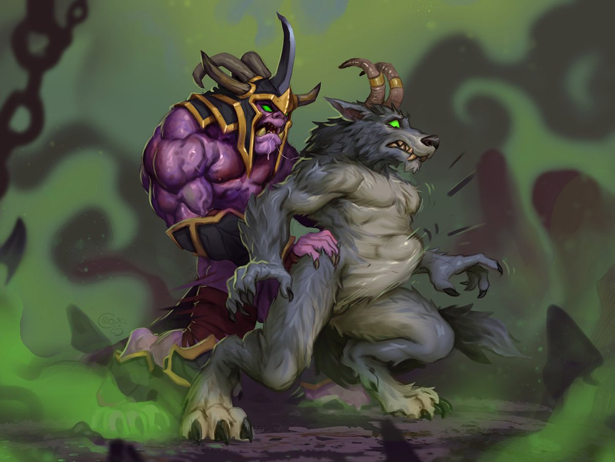 A worgen warlock and their loyal Wraithguard!😈🔥 Artwork for
@redgamingdragon.bsky.social