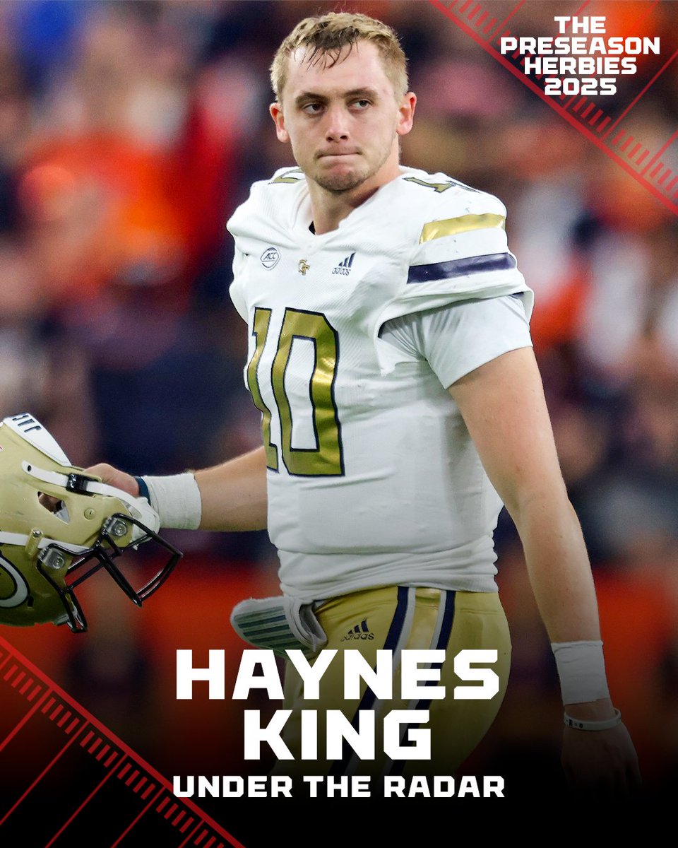 ESPN College Football (@espncfb) on Twitter photo Haynes King is a name to watch this college football season 👀
<a href="/KirkHerbstreit/">Kirk Herbstreit</a> selects the Georgia Tech QB for the Under the Radar Herbie 🔥🏈 Haynes King is a name to watch this college football season 👀
<a href="/KirkHerbstreit/">Kirk Herbstreit</a> selects the Georgia Tech QB for the Under the Radar Herbie 🔥🏈