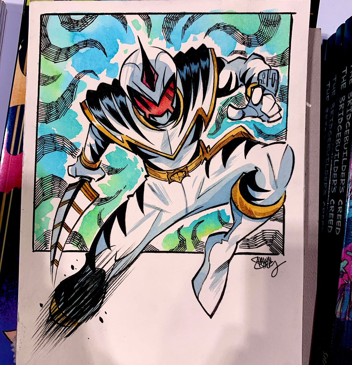 Drawing plenty of Power Rangers this weekend at #fanexpocanada #dinothunder #whiteranger #powerrangers