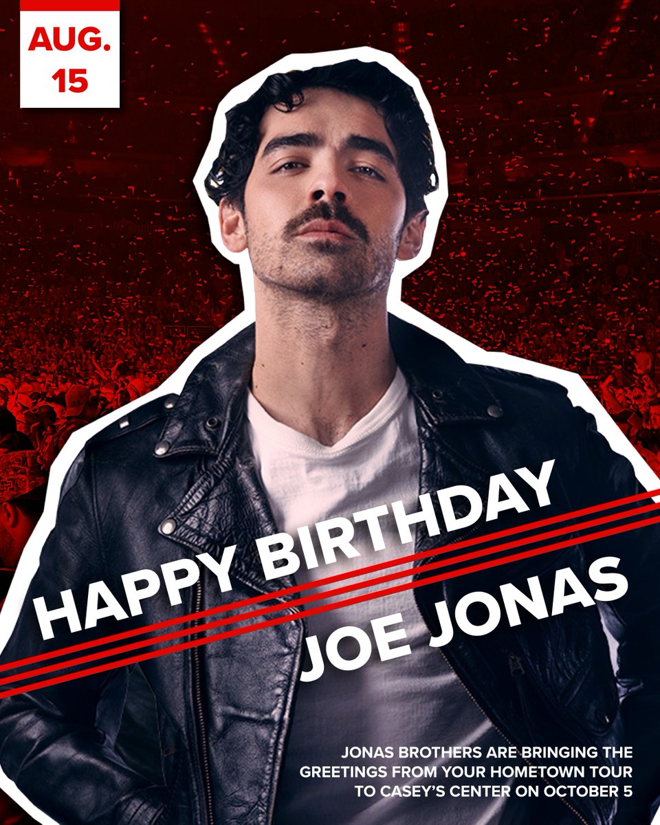 Iowa Events Center (@iaeventscenter) on Twitter photo Happy Birthday to <a href="/joejonas/">J O E J O N A S</a>! 🥳 We can't wait to welcome Joe and the <a href="/jonasbrothers/">Jonas Brothers</a> for the Greetings From Your Hometown Tour on October 5!
Grab your tickets today 👉 bit.ly/4i1e4EE Happy Birthday to <a href="/joejonas/">J O E J O N A S</a>! 🥳 We can't wait to welcome Joe and the <a href="/jonasbrothers/">Jonas Brothers</a> for the Greetings From Your Hometown Tour on October 5!
Grab your tickets today 👉 bit.ly/4i1e4EE