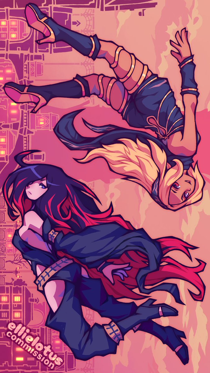 kat &amp; raven!! 🐈✨🐦‍⬛

#gravityrush #fanart