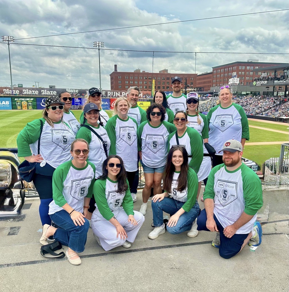 The SPRcare team is celebrating 5 years of supporting pain patients and providers navigating the reimbursement landscape &amp; advocating for better access to PNS. The team went to a <a href="/StPaulSaints/">St. Paul Saints</a> game to celebrate this amazing milestone!