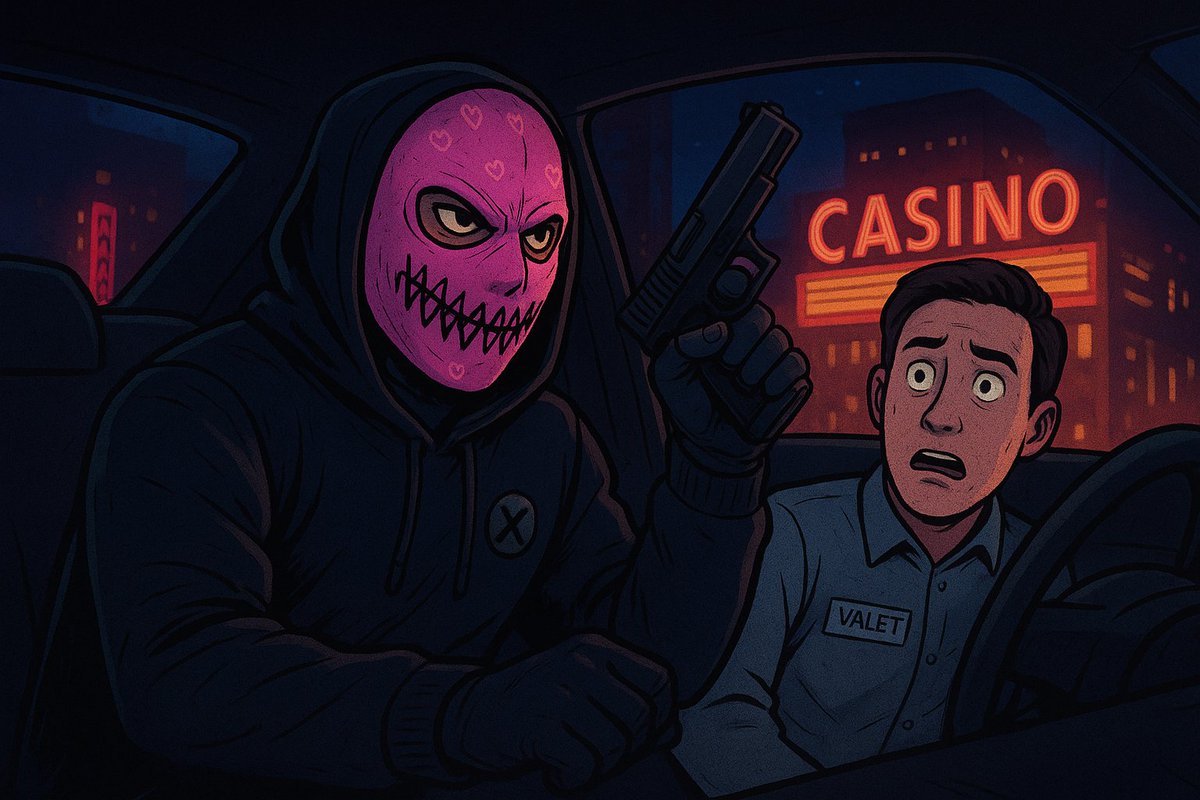 Savage went to case the casino.
Got distracted boosting a valet’s sunglasses… and then the valet’s car… and then the valet.
Drove the guy around for 2 hours asking if he’d ever seen the vault. “No,” the valet said. “Then today’s your lucky day,” Savage replied.