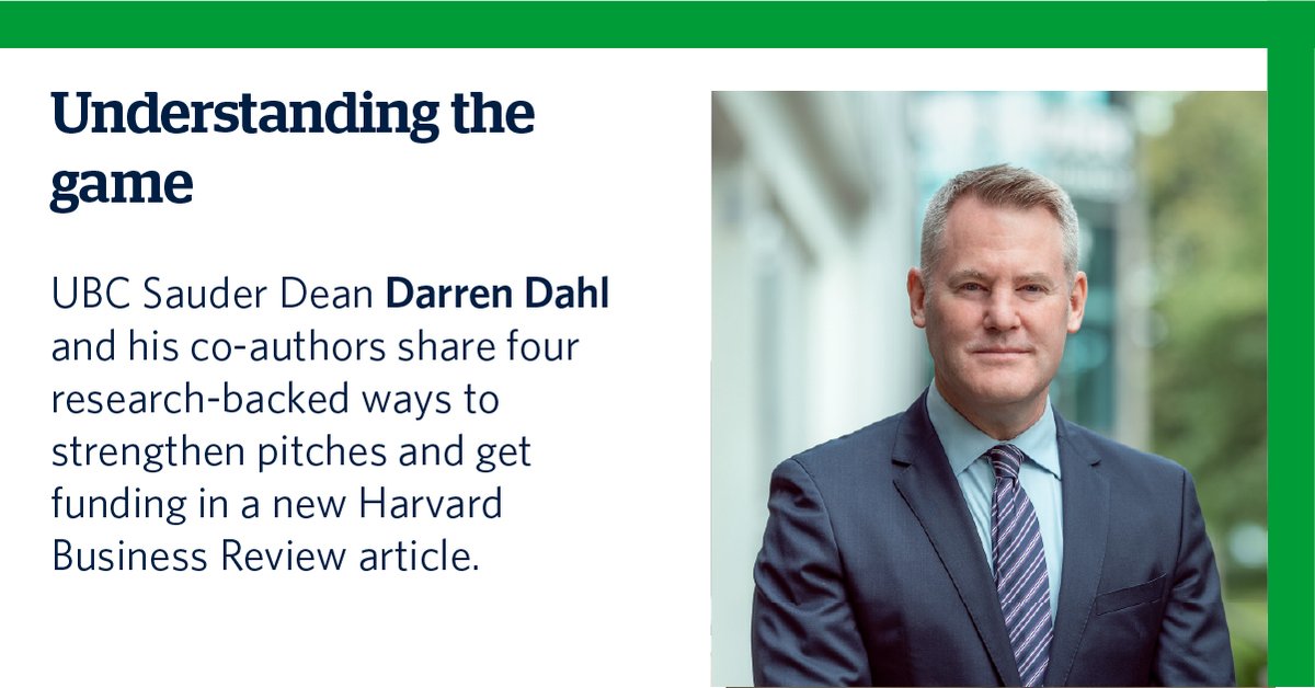 Securing venture funding can be make-or-break for a startup, but less than 3% of pitches are successful....so what is the secret to hitting a funding home run? 

UBC Sauder's Dean Darren Dahl and co-authors share 4 of them (via Harvard Business Review) bit.ly/4fFfzZw