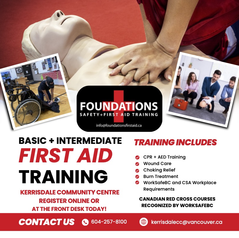 Get prepared this fall and sign up for a safety course. 📌 ⛑️ Check out the poster for more on First Aid programs!