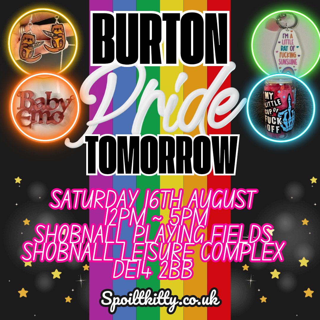 Spoilt_Kitty_'s tweet image. 🌈✨ Burton Pride — we’re locked, loaded, and ready to SLAY tomorrow! 🎉💃
Bring your sparkle, bring your sass, and bring that rainbow realness — we’re about to turn the party UP! 🥳💖🔥

#BurtonPride #PrideVibes #RainbowReady #LGBTQPlusLove #PrideAndProud #CelebrateLove