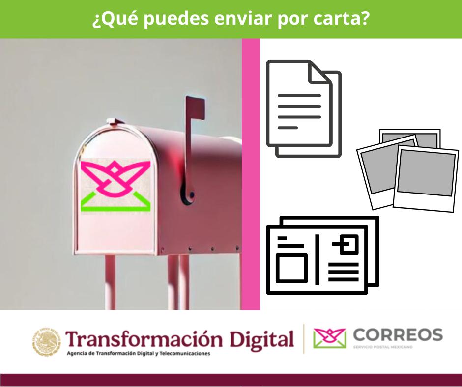 ✉️📄 ¿Qué puedes enviar por carta?

✔️ Documentos
✔️ Fotografías
✔️ Postales
❌ Objetos voluminosos o peligrosos

Consulta siempre las restricciones.

#CorreosDeMéxico #ObjetosPermitidosEnEnvíos