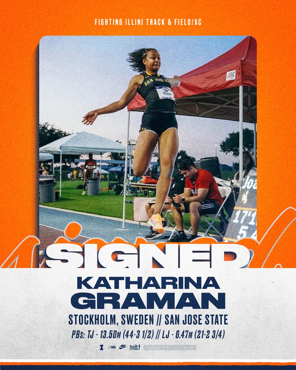 IlliniTrackXC's tweet image. Illinois track and field adds Mountain West Long Jump Champion transfer, Katharina Graman!

Graman won the MWC LJ title with her PB mark of 6.47m (21-2 3/4) this past May. She also qualified to the NCAA Championships in the triple jump with a PB 13.50m (44-3 1/2).

#WhyNotILL