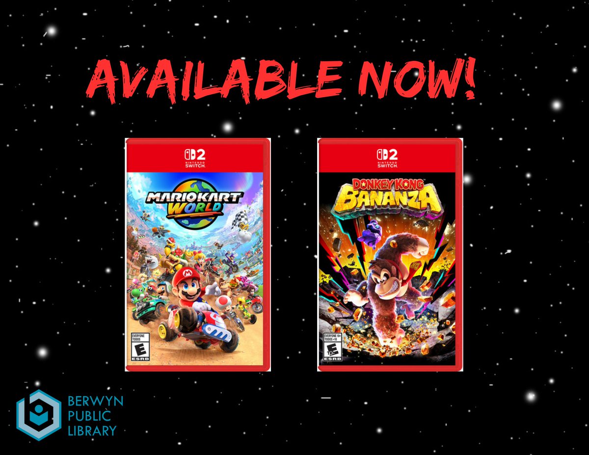 Level up your gaming with our new Nintendo Switch 2 titles! Zoom through Mario Kart World and swing into action with Donkey Kong Bananazaaaaa! #BPLibrary