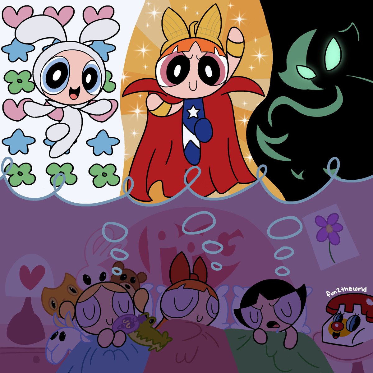 dreaming about harmony bunny, liberty belle, and mange💭💤 #powerpuffgirls