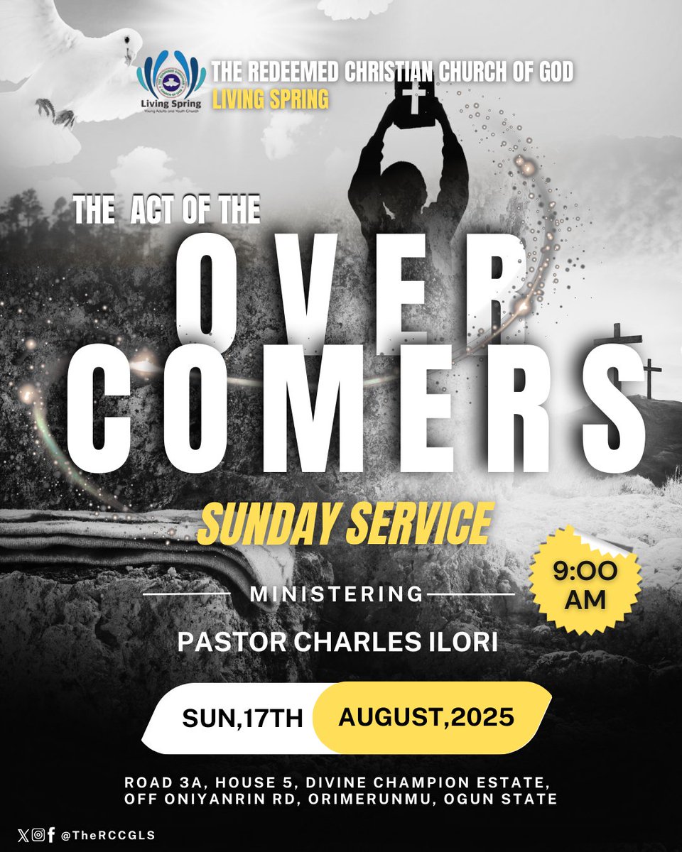 TheRCCGLS's tweet photo. Join us this Sunday at 9:00 AM for a refreshing time of worship, prayer, and the Word.

#rccg #Sunday #christian #redeemed https://t.co/VTGcj1iszb