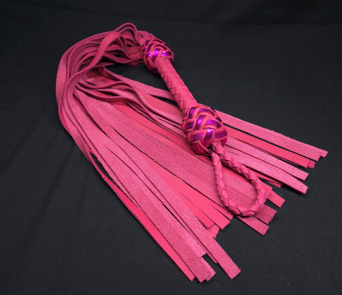 Pink leather floggers are up in the shop!