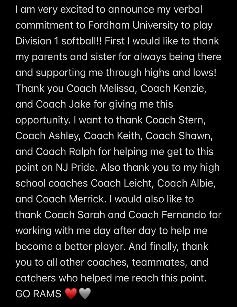Audrey Amoruso (@audreyamoruso26) on Twitter photo I am very excited to announce my verbal commitment to Fordham University to continue my athletic and academic career!! <a href="/FordhamSoftball/">Fordham Softball</a> <a href="/NJPrideGold/">NJ Pride Softball</a> <a href="/AshleyDeYoung16/">ms. ashley deyoung</a> <a href="/stacevicz/">Shawn “Stacks” Stacevicz</a> <a href="/Nandoboom96/">Fernando Rosado</a> <a href="/IHHS_ATHLETICS/">Indian Hills Athletics</a> I am very excited to announce my verbal commitment to Fordham University to continue my athletic and academic career!! <a href="/FordhamSoftball/">Fordham Softball</a> <a href="/NJPrideGold/">NJ Pride Softball</a> <a href="/AshleyDeYoung16/">ms. ashley deyoung</a> <a href="/stacevicz/">Shawn “Stacks” Stacevicz</a> <a href="/Nandoboom96/">Fernando Rosado</a> <a href="/IHHS_ATHLETICS/">Indian Hills Athletics</a>