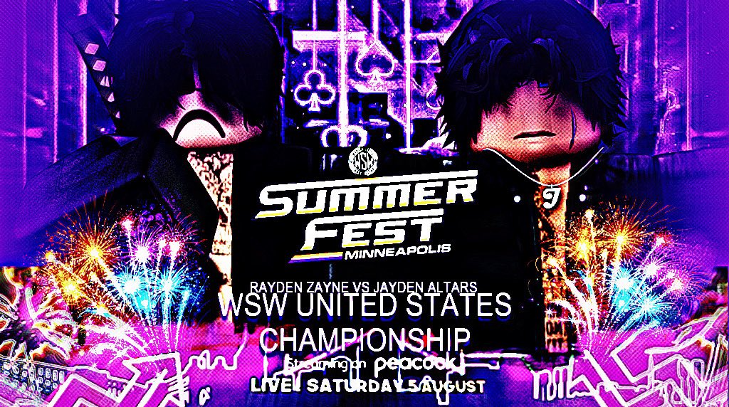 World Series Wrestling (@wswonroblox) on Twitter photo 🚨WE ARE IN THE FINALS🚨
After these 2 men fought their way to the finals, there will only be one winner to stand victorious and become the first ever United States champion. Who will stand on top at SummerFest? 🚨WE ARE IN THE FINALS🚨
After these 2 men fought their way to the finals, there will only be one winner to stand victorious and become the first ever United States champion. Who will stand on top at SummerFest?