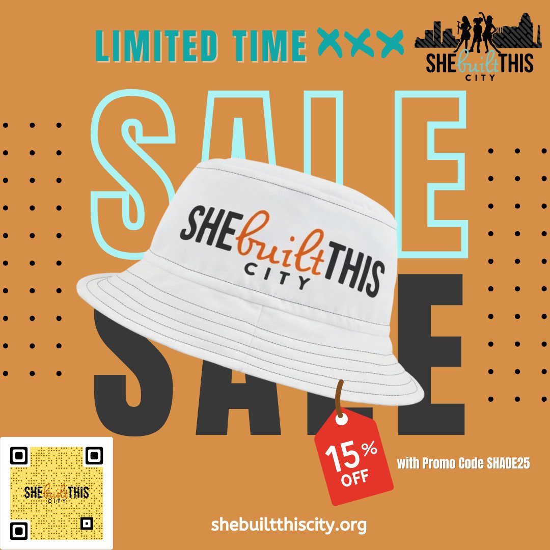 She Built This City (@shebuilthiscity) on Twitter photo Rock a hat. Change a future. 🧢 Every Build Your Shade bucket hat sold supports <a href="/SheBuilThisCity/">She Built This City</a>’s mission to open doors in the trades. $25 — ships right to you. Get yours before August 31. SHADE25 = 15% off Scan the QR Code now! #SupportTheTrades #SheBuiltThisCity Rock a hat. Change a future. 🧢 Every Build Your Shade bucket hat sold supports <a href="/SheBuilThisCity/">She Built This City</a>’s mission to open doors in the trades. $25 — ships right to you. Get yours before August 31. SHADE25 = 15% off Scan the QR Code now! #SupportTheTrades #SheBuiltThisCity