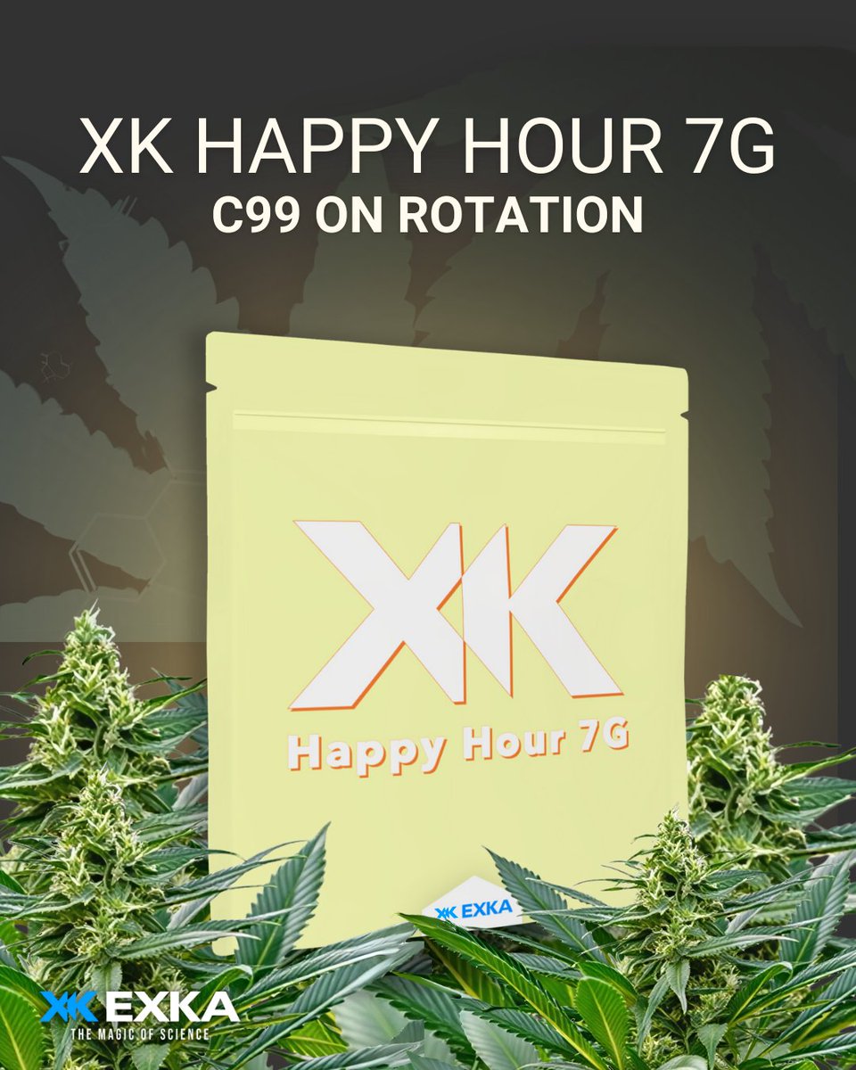 EXKA_Inc's tweet image. XK Happy Hour 7g : C99 on Rotation
Potent profile and rich terpenes. C99 stands out with its unique aromas and clear, energizing, and creative effects.

Profil puissant et terpènes riches. Arômes uniques et effet clair, énergisant et créatif.

#HappyHour7g #C99 #Sativa #EXKA