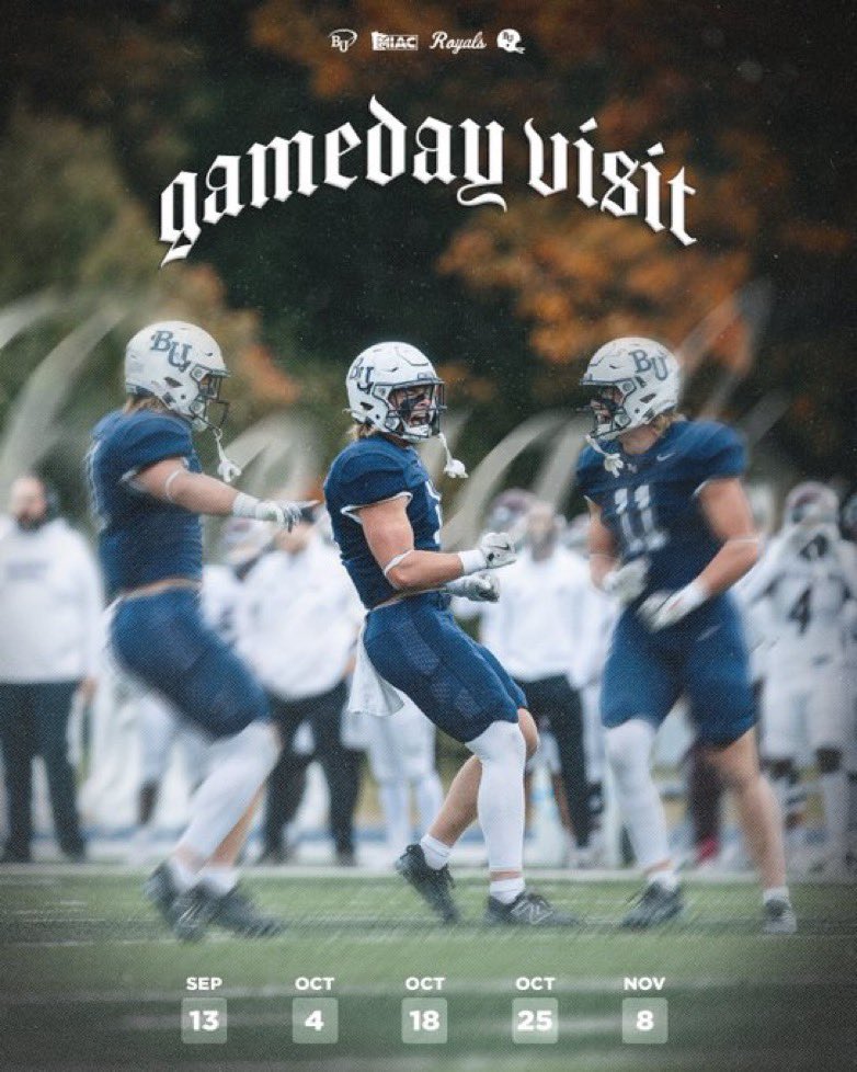 Thank you <a href="/BethelRoyalsFB/">Bethel Football</a> and <a href="/Kilgore_31/">Kyle Kilgore</a> for the game day invite! I can’t wait to get up there and watch some college ball #earnit