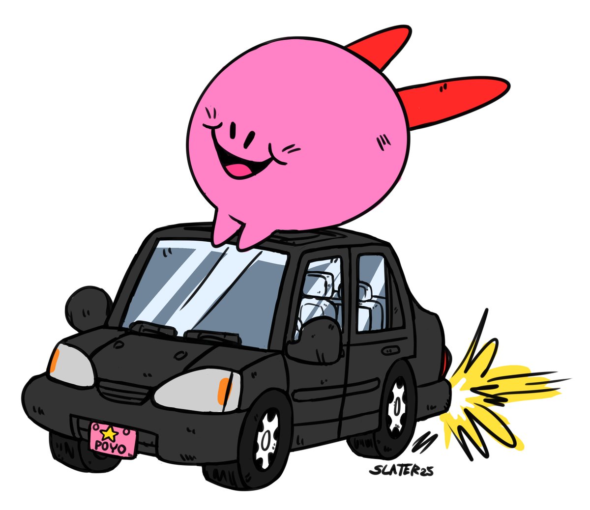 MegatonSlater's tweet image. I hope Kirby Air Riders has a 99 Honda Civic in the game