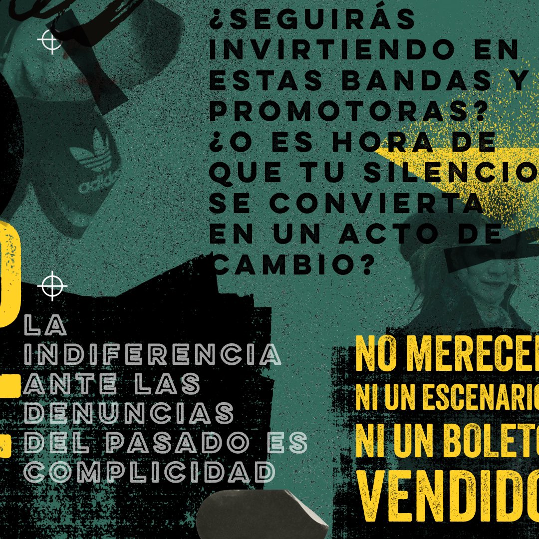 La verdadera escena se construye con artistas que suman, no c/quienes la hunden.Si los artistas no aportan y los promotores no garantizan seguridad,el público tiene derecho a dejarlos desaparecer. Integridad y calidad no se negocian: o aportas o te borramos del mapa