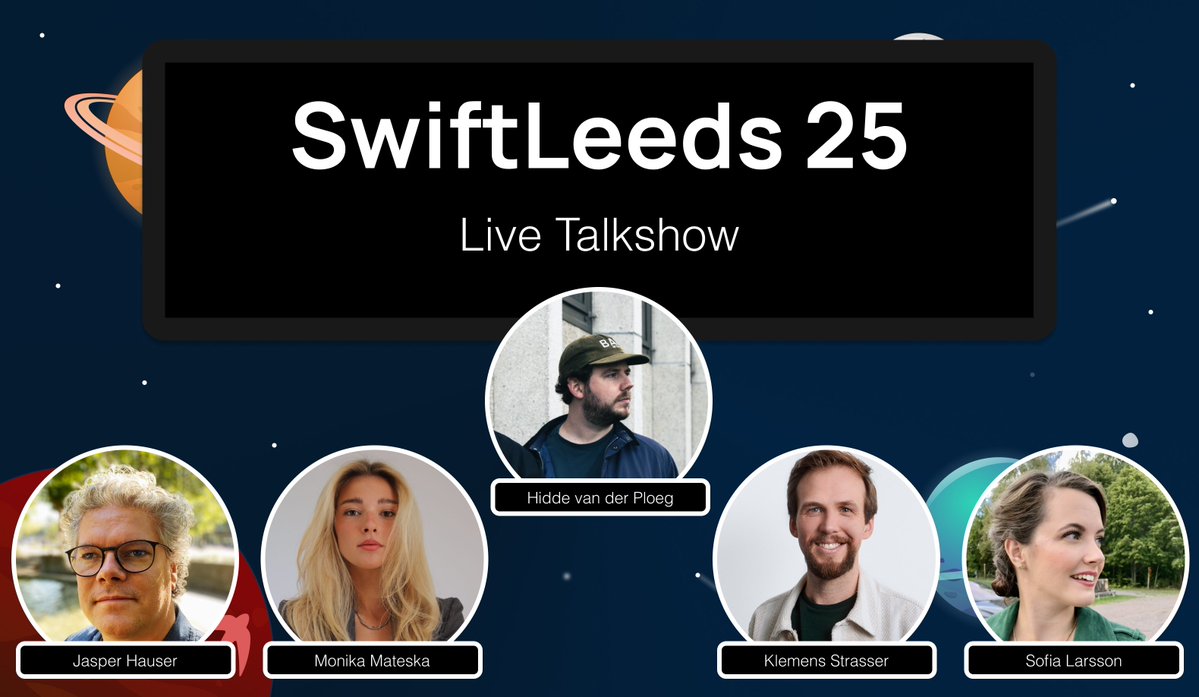 SwiftLeeds (@swift_leeds) on Twitter photo Have you seen a lineup as good as this? π€©
It's our exclusive Evening Talkshow, which will be hosted on the evening before the main conference with <a href="/hiddevdploeg/">Hidde van der Ploeg</a>, <a href="/klemensstrasser/">Klemens π¦ The Art of Fauna</a>, <a href="/monika_mateska/">Monika Mateska</a>, <a href="/FosiaDesign/">Sofia</a> and <a href="/jasperhauser/">Jasper Hauser</a> π
Tickets are selling fast π₯ Have you seen a lineup as good as this? π€©
It's our exclusive Evening Talkshow, which will be hosted on the evening before the main conference with <a href="/hiddevdploeg/">Hidde van der Ploeg</a>, <a href="/klemensstrasser/">Klemens π¦ The Art of Fauna</a>, <a href="/monika_mateska/">Monika Mateska</a>, <a href="/FosiaDesign/">Sofia</a> and <a href="/jasperhauser/">Jasper Hauser</a> π
Tickets are selling fast π₯